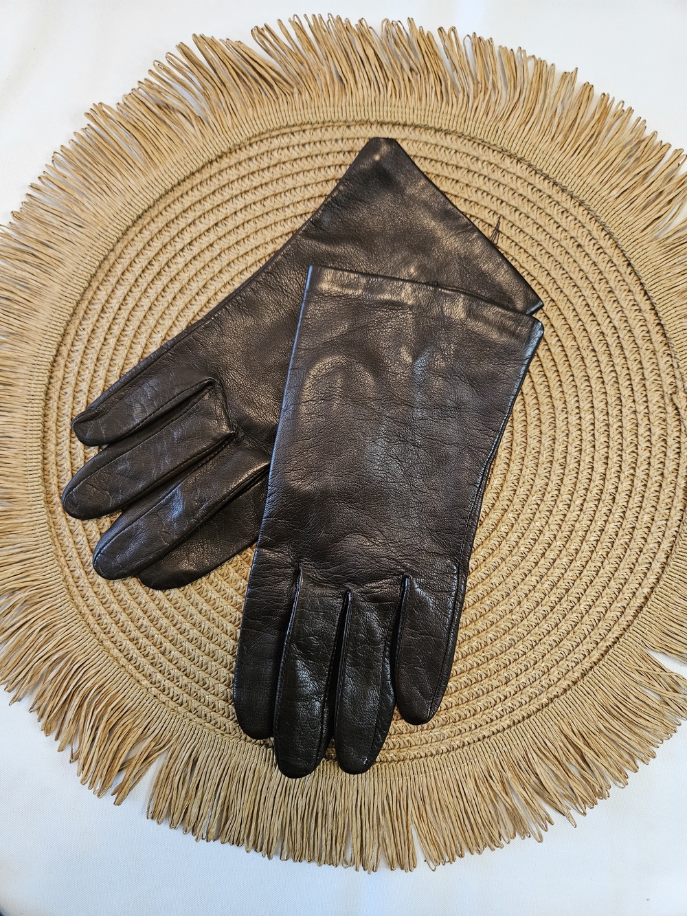 Y2K Isotoner Brown Leather Gloves Women’s Medium M